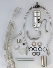 silver lamp part kits- off/on pull-chain, 7" harp, neck TD-397PC