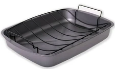Roasting Pan Set with Removable Rack 2-Piece Non-Stick, Large