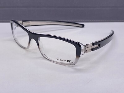 Ic Berlin Eyeglasses Frames Men Woman Black Square JFK TERMINAL 2 NP499 