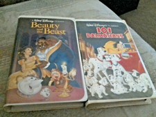 2 Disney VHS Beauty and the Beast and 101 DALMATIANS Good Condition