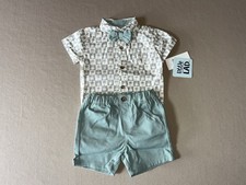 Baby Boys 6-9 Mos 3 Piece Outfit-Short Sleeve Top, Bowtie  Shorts-New With Tags