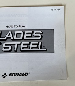Blades of Steel Nintendo NES Instruction Manual Booklet Only No Game