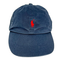 Ralph Lauren Hat Toddler One Size Elastic Back Baseball Red Pony 6 Panel