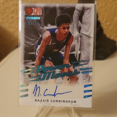 2021-22 Leaf Pro Set Power Moves Platinum Foil Naasir Cunningham Auto /99