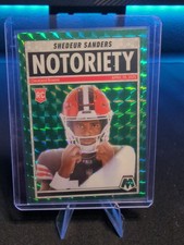 2025 Panini Mosaic Notoriety Shedeur Sanders #13 RC Green Prizm