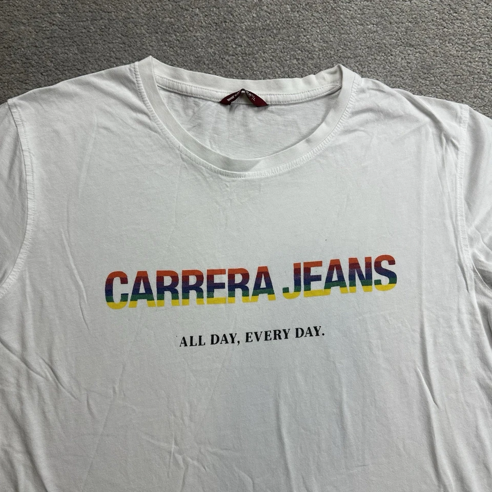 CARRERA Herren T Shirt Kurzarm Gr L Regular Fit Classic Logo 18306 Weiß - Bild 2 von 4