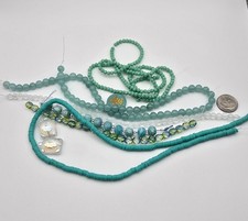 Sea Turtle Bead Mix, Sea Green Bundle, Turtle Beads, Gemstone And Glass Beads