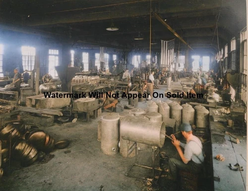 American LaFrance Factory Fire Truck Copper Shop Photograph Print 8.5x11"