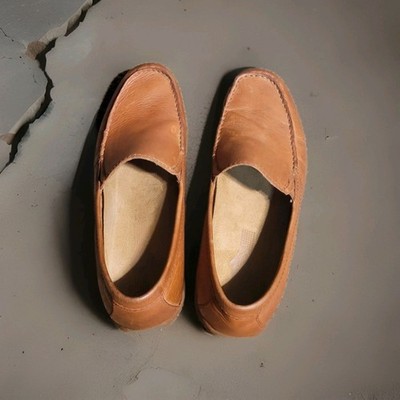 Born Mens Leather Loafers Tan Brown Slip On Moc Toe Casual Business Comfort 11.5 Born Loafers Men main image 3
