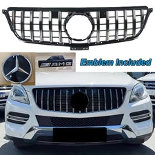 Front Grille For 2012-2015 Mercedes Benz W166 ML-CLASS Facelift W/Emblem Chrome