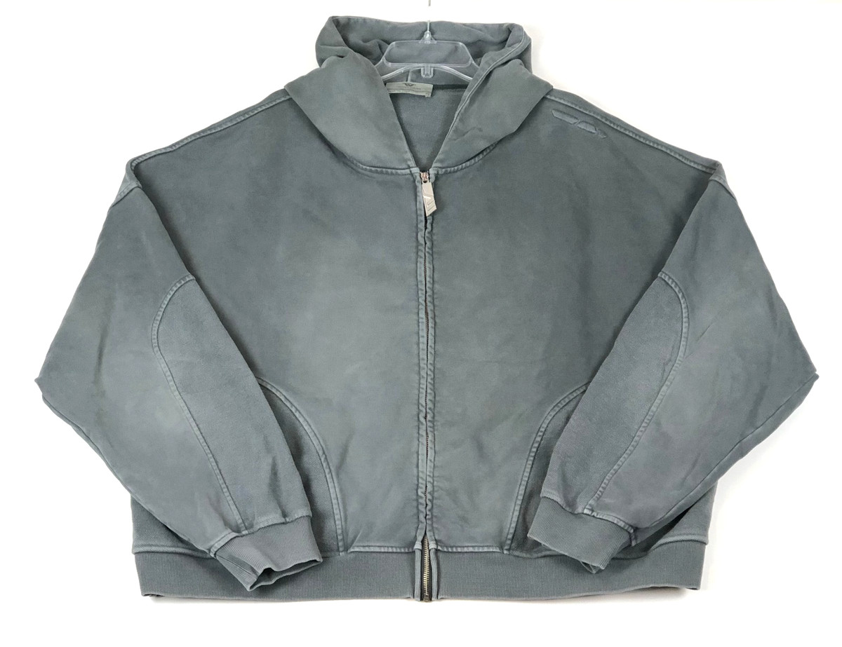 Trendt Vision Anthracite Hoodie XL Gray Zip Oversized Boxie Crop Thick Heavy