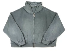 Trendt Vision Anthracite Hoodie XL Gray Zip Oversized Boxie Crop Thick Heavy