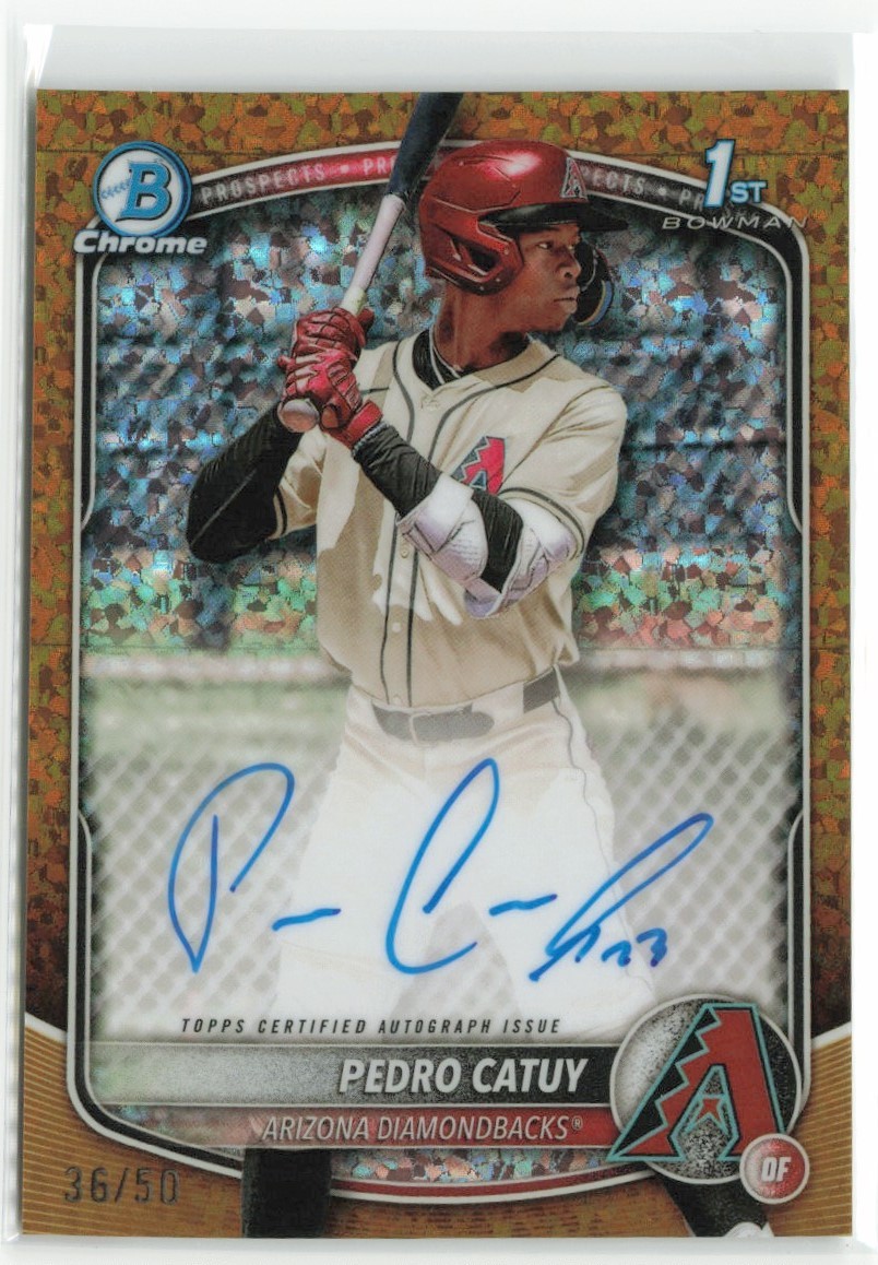 2025 Bowman Chrome Pedro Catuy #CPA-PC Gold Mini-Diamond Auto /50 Diamondbacks