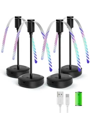 Edvision 4 Pack Food Table Fan, 2000mAh USB Powered Rechargeable Food Fan..