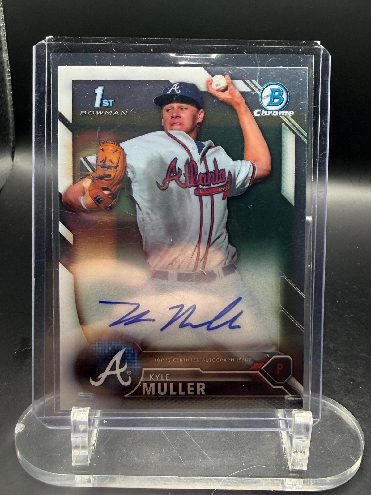 2016 Bowman Draft #CDA-KM Kyle Muller Chrome Draft Pick Autographs