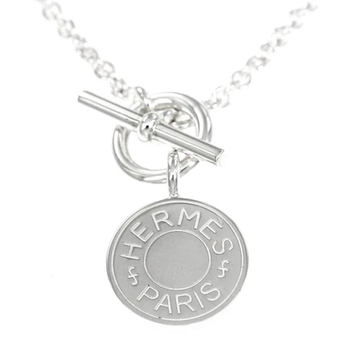 HERMÈS AUTENTICA COLLANA HERMES SERIE AMULETO CIONDOLO ARGENTO AG925 CIONDOLO HERMES F S