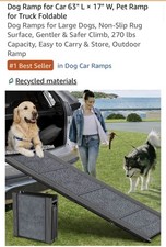 63" Portable Dog Ramp - Lightweight, Non-Slip for Large Dogs Up to 250 LBS