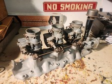 Edelbrock Aluminum Intake S U 359 3x2 Ford Flathead W Stromberg 48 Carburetors