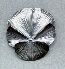 Vintage Sterling Silver Pansy Brooch Pin Flower Blossom Stuart Nye Patent #