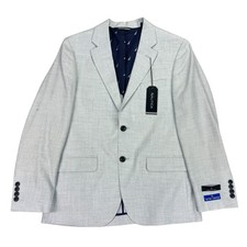 Nautica Mens Modern Fit Stretch Solid Crush Weave Sport Coat Light Blue 38S