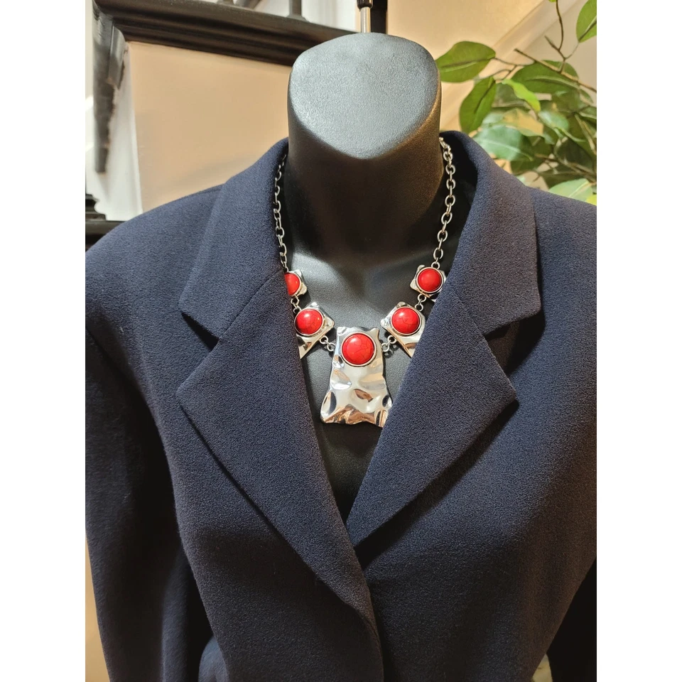 Traje Blazer y Skrit Josephine Chaus 2 Piezas Mujer 12 Azul 100% Lana Manga Larga Foto 2 de 4