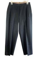 Pendleton Women  s Slacks Lined 100 Virgin Wool Black Pants Size 12 Petite Lined