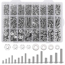 900PCS Nuts and Bolts Assortment Kit for Home Projects - Stainless Steel Mach...