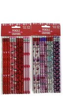 24 Valentine's Day Themed Holiday Pencils Bundle Pack of Two 2 Assorted Sets