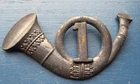 Original Civil War 1st Infantry Brass Bugle Hat Badge Insignia.