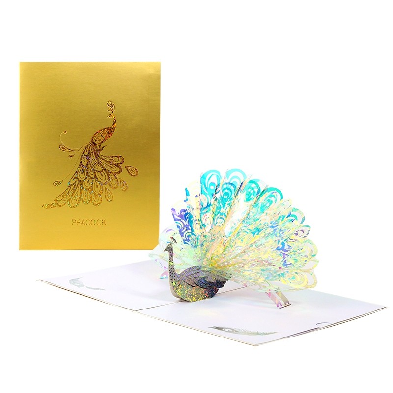 Peacock Majesty 3D Pop Up Greeting Card - Birthday Mother's Day