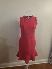 Tommy Hilfiger Red Sheath Dress Round Neck Sl...