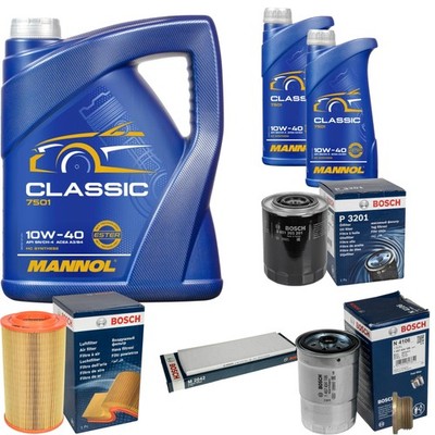 BOSCH Inspektionspaket 7L MANNOL Classic 10W-40 für Fiat Ducato 230 2.8 D 230 