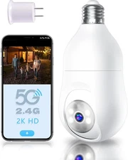 MCJ 2K / 4MP Light Bulb Security Camera Outdoor Waterproof, 2.4GHz Wireless... 