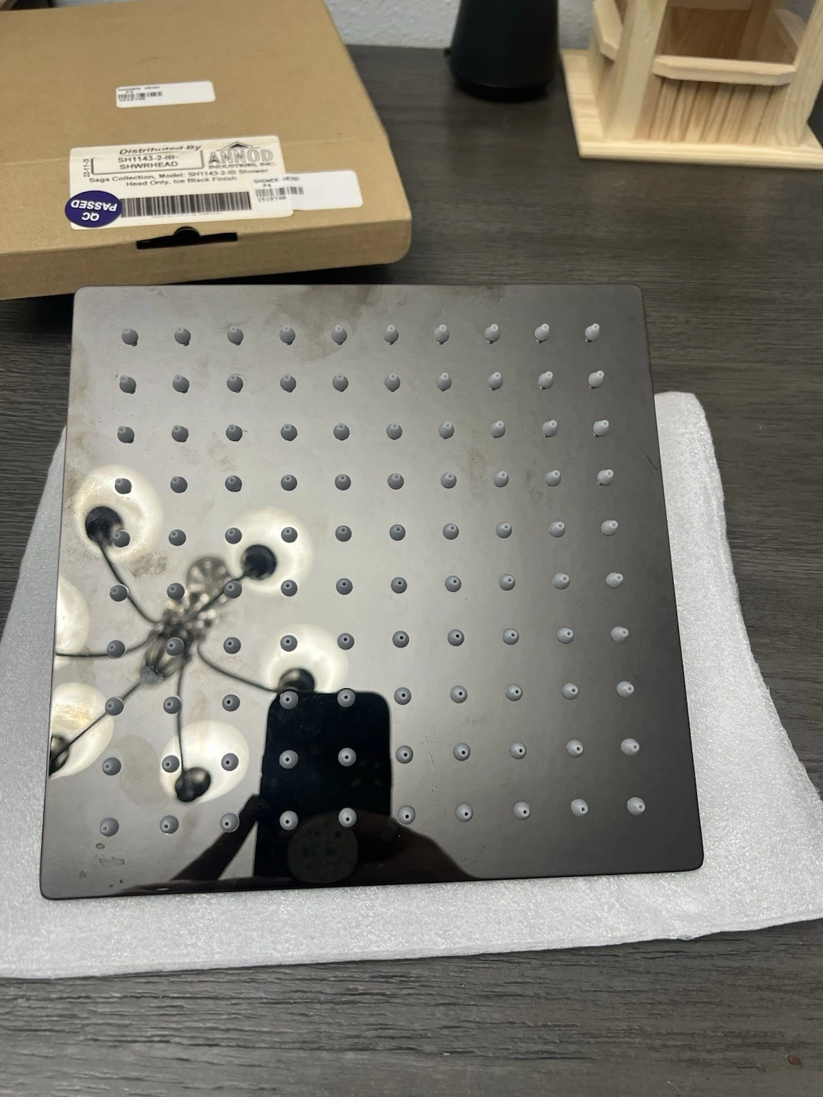 SUS304 Ice black Shower Head Rainfall Style Square SH1143-2-IB-SHWRHEAD