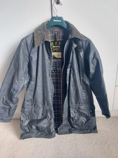 Barbour A155 Beaufort Giacca di Cera Navy, Taglia C38/97 cm, Vintage 1993