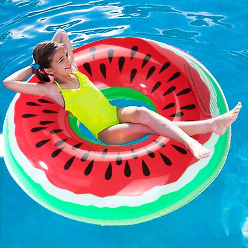 Niños Niños Inflable Sandía Donut Anillo de Goma Piscina Flotador Juguetes Donut