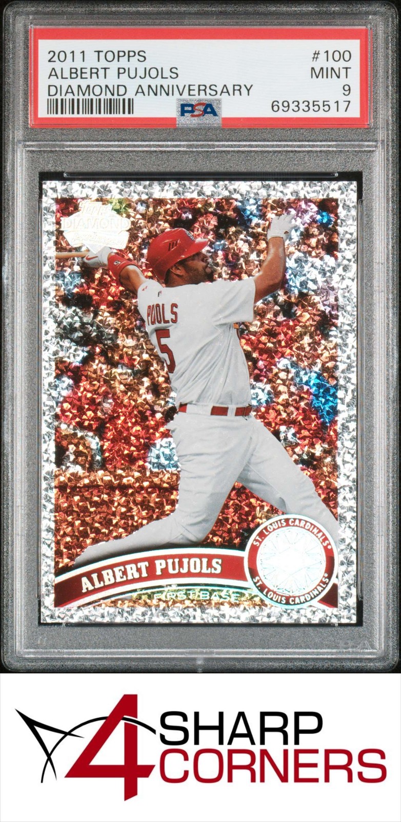 2011 TOPPS DIAMOND ANNIVERSARY #100 ALBERT PUJOLS PSA 9