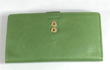 Leather Slim Bifold Checkbook Cover Credit Card ID Holder Green New
