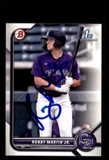 Signed Baseball Card Auto Robby Martin Jr. 2022 Bowman #BP-43 Colorado Rockies