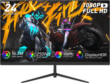 24" FHD 1080P Gaming Monitor, 100Hz, 1ms, AMD FreeSync, Built-In Speakers