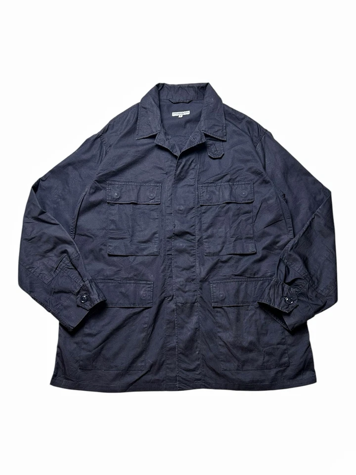 Engineered Garments BDU Jacket Navy Blue Parka Jackets Cotton Poplin . - Image 3 of 4