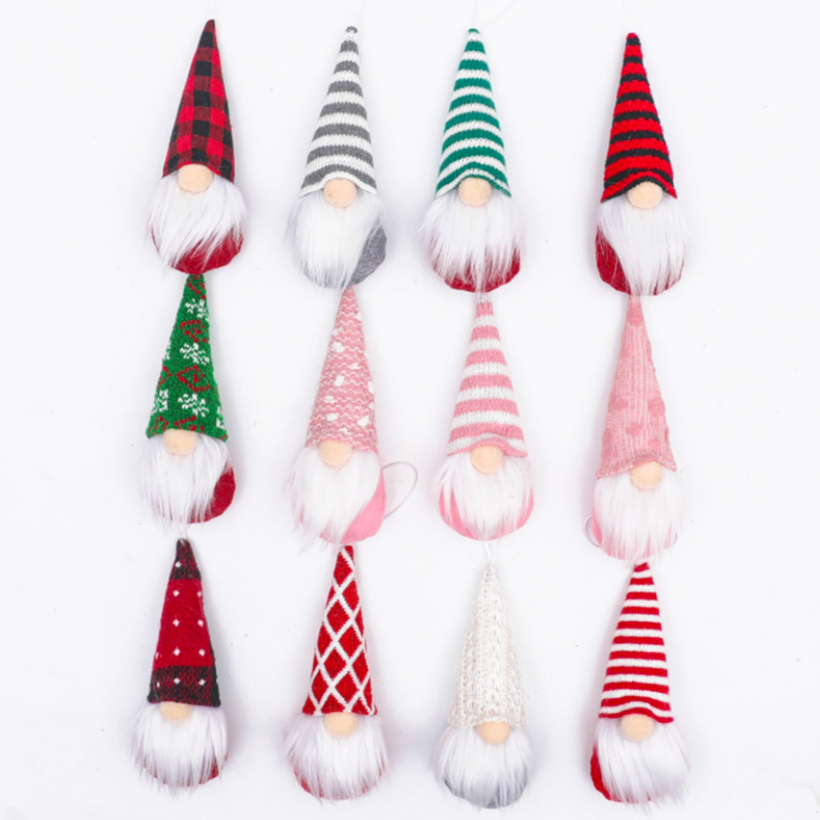 3pcs Hanging Gnome Ornaments Dot Soft Knitted Fabric Faceless Gnomes Dolls For X