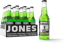 Jones Soda Cane Sugar Green Apple Soda 12oz Bottles 12CT