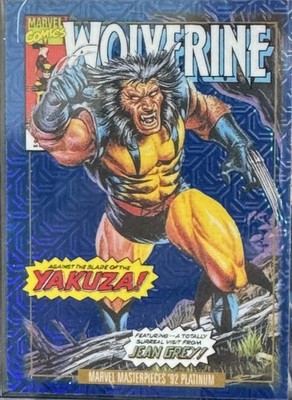 2024 Marvel Masterpieces '92 Platinum #94-V Wolverine Variant Cover Blue Traxx