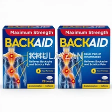 2 Pack Backaid Maximum Strength Pain Relieve 28 Ct Each (56 Total)Fast Shipping