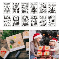 Weihnachtsschablonen Gnome Schneeflocke Geschenk Zeichen Vorlage Planer