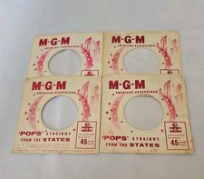 UK 45 RPM 7" RECORD SLEEVES CO. SLEEVE 4 PACK SEE PHOTO MGM Records SLV400