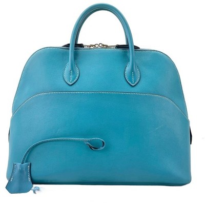 Authentic HERMES Epsom Bolide 192330 Handbag blue  WS30434