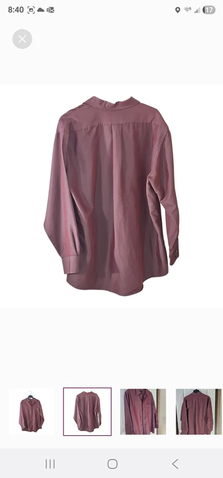 Vintage Bill Blass Metallic Maroon Long Sleeve Button Down Shirt - Image 2 of 4