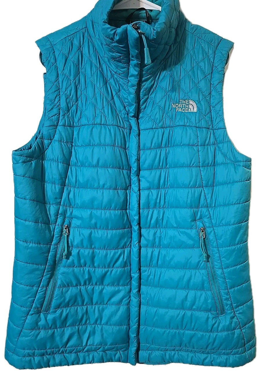 North Face 700 Womens Down Puffer Vest S Small Jacket Teal Quilted Sleeveless
